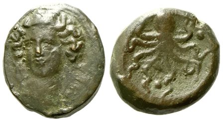 Sicily, Syracuse, Second Democracy (466-405 BC), Tetras; Æ (3,67 g; 15,2 mm)