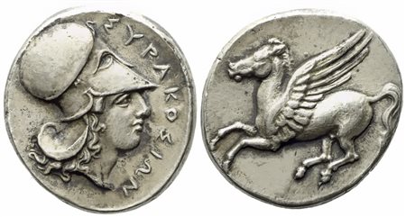 Sicily, Syracuse, Time of Timoleon and the Third Democracy (344-317 BC), Stater; AR (8,35 g; 21,7 mm)