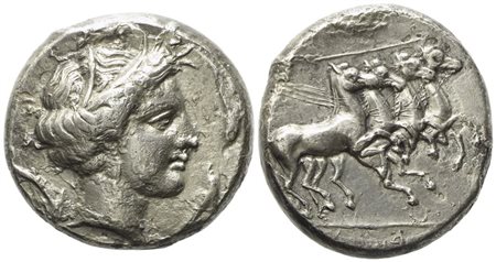 Sicily, Siculo-Punic, Lilybaion as Cape of Melkart (c. 330-305 BC), Tetradrachm; AR (16,64 g; 24 mm)
