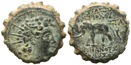 Seleukid Kings of Syria, Antiochos VI Dionysos (144-142 BC), Serrate Æ (7,55 g; 21,4 mm)
