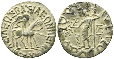 Indo-Scythian Kings, Azes I (c. 57-35 BC), Tetradrachm; AR (9,05g; 26,8 mm)