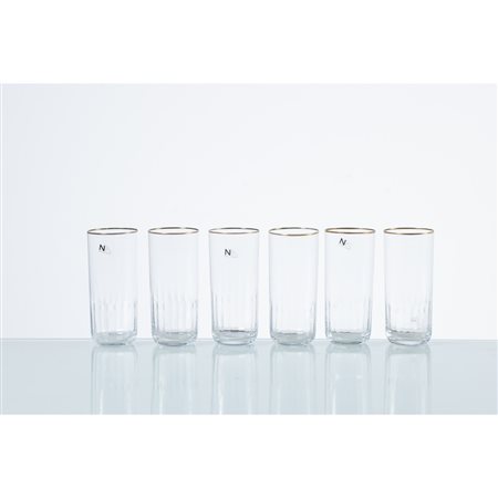 NASON MORETTI, Sei bicchieri da bibita in vetro