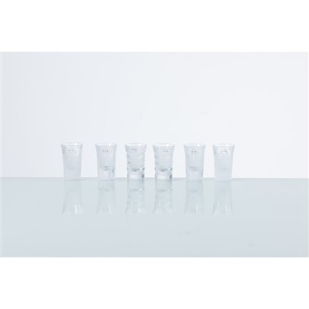SALVIATI, Sei bicchieri da liquore in cristallo