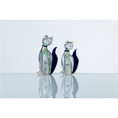 MAESTRI MURANESI, Due gatti in vetro