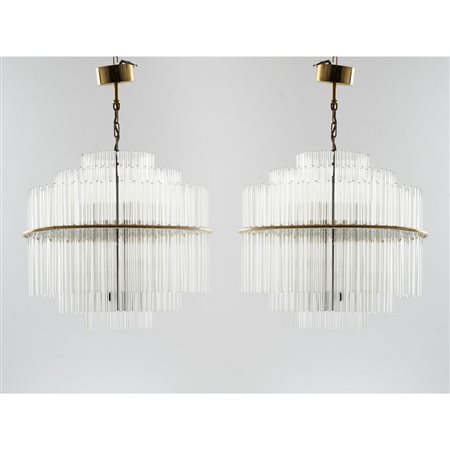 GAETANO SCIOLARI, Coppia di lampade a sospensione