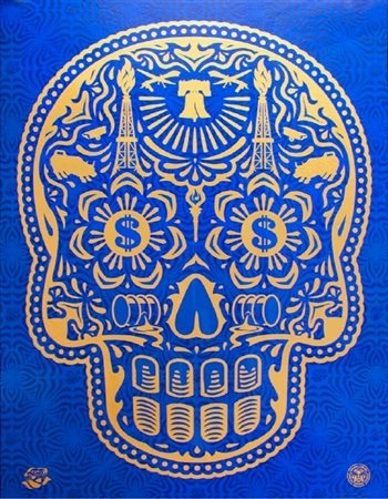 FAIREY SHEPARD Stati Uniti 1970 "Day of the dead skull HPM blue"