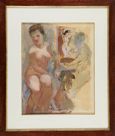 George Grosz, Il pittore e la modella 1935-40