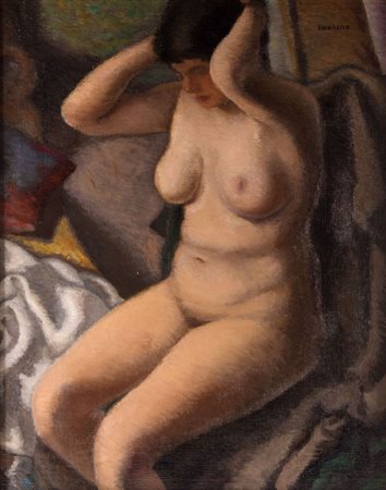 Emilio&nbsp;Sobrero&nbsp;(Turin 1890 - Rome 1964) Nudo che si pettina,...