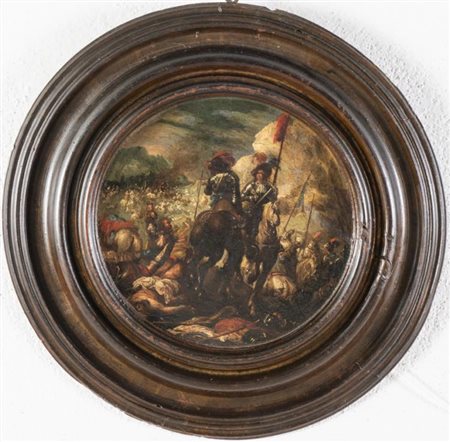Jacques Courtois detto il Borgognone (1621 - 1676). Scena di battaglia.