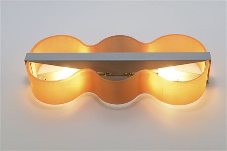 An applique Coloured glass and metal lamp,&nbsp;Italy 1970'sA wall lamp...