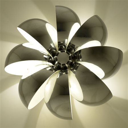 A wall lamp Chromed metal lamp, Italy 1970'sCatherine...