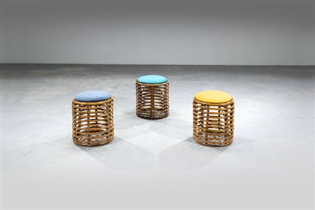 TITO AGNOLI<BR>Set di tre sgabelli
