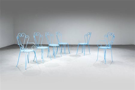 CASA E GIARDINO<BR>Set di quattro sedie e due poltroncine