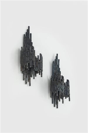 PRODUZIONE ITALIANA<BR>Coppia di lampade da muro brutalista