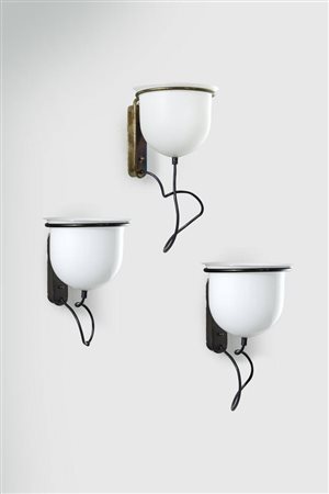 CARLO NASON<BR>Set di tre lampade da parete