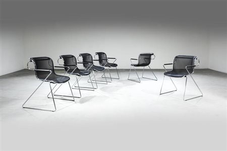 CHARLES POLLOCK<BR>Sei sedie mod. Penelope