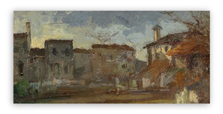 BARTOLOMEO BEZZI (1851-1923) - Scorcio di paese