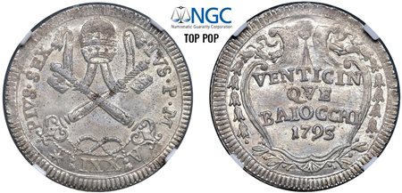 PIO VI, Giovanni Angelo Braschi (1775-1799) - 25 baiocchi 1795, an. XXI, Roma