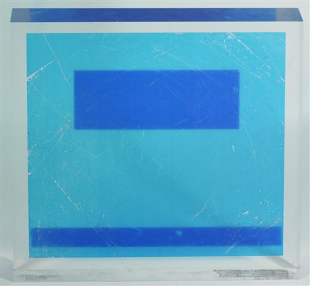Lucio Battaglia COMPOSIZIONE plexiglass con applicazioni, cm 26x26x3 Graffi e...