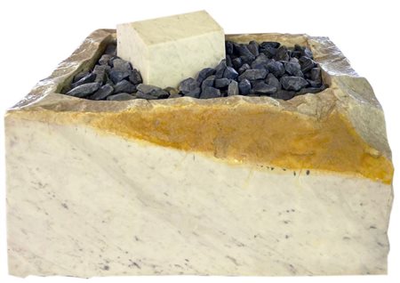 Graziano Pompili POETICAMENTE ABITA L'UOMO marmo, cm 34x50x37, su base in...