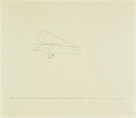 Luigi Mainolfi PROGETTO, 1977 tecnica mista su carta, cm 30x34 firma, data e...