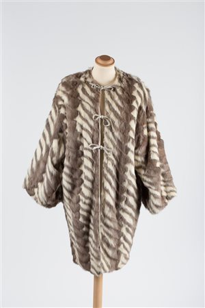 Valentino 1970&nbsp; Rabbit fur jacket with animal print in reversible shades...