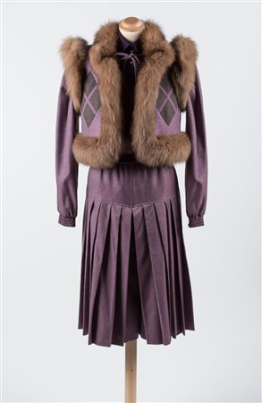 Valentino 1980-1984An daywear outfit consisting of a skirt, shirt,...