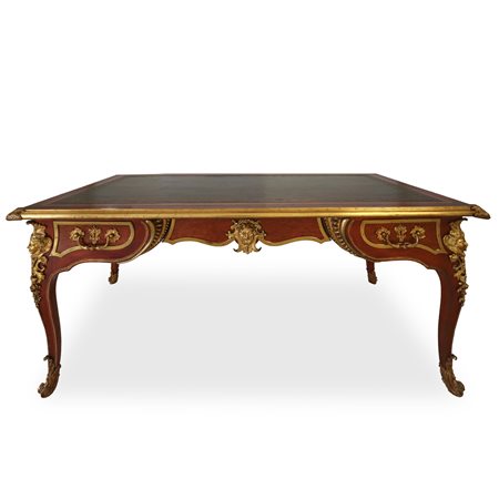 Scrittoio Napoleone III Bureau Plat in legno di bois de rose, 1850-1880