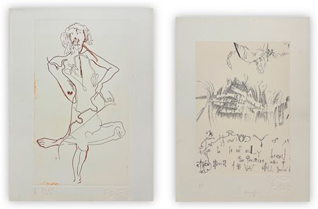 GIANNETTO FIESCHI (1921-2010) - Lotto unico composto da 2 acqueforti