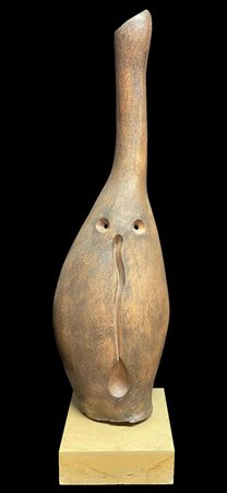 Silvio Viola VOLTO scultura in terracotta, cm 97x24x8 firma alla base