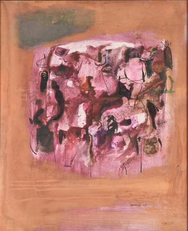 Robert Carroll SENZA TITOLO, 1961 acrilico e tempera su faesite, cm 50x40...