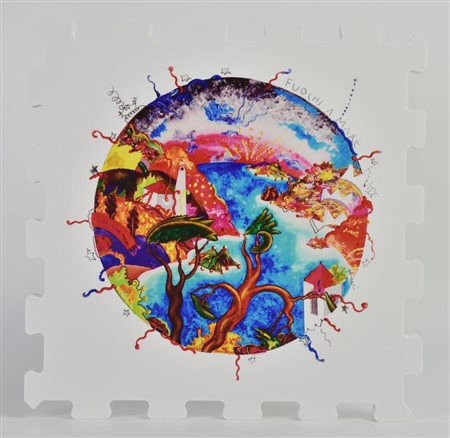 Luca Alinari FUOCHI A MAREstampa UV su FX high quality bianco, cm 21x21x1,3;...