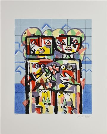 Ibrahim Kodra GLI SPOSI serigrafia materica, cm 70x50; es. 87/100 firma e...