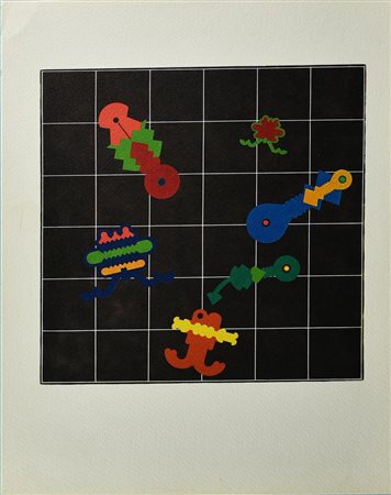 Renato Volpini ASTRONAVE DELL'AMORE fotolitografia a 8 colori offset su...