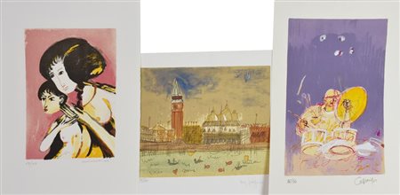 AA.VV. LOTTO DI TRE MULTIPLI Cazzaniga Giancarlo - SENZA TITOLO serigrafia,...