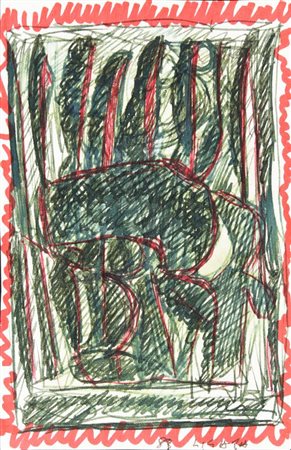 Riccardo Licata CONCERTO, 1983 tecnica mista su carta, cm 13,3x8,5 firma e...