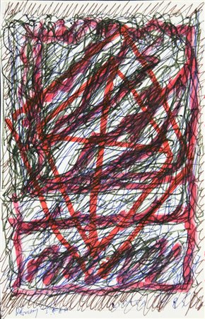 Riccardo Licata CONCERTO DEBUSSY, 1984 tecnica mista su carta, cm 13,3x8,5...