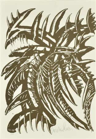 Sandro Maria Rosso COMPOSIZIONE litografia su carta, cm 50x35, es. p.a. firma...