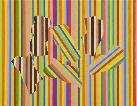 Francesco Fasano SCOMPOSIZIONE acrilico su cartoncino, cm 32x40 sul retro:...