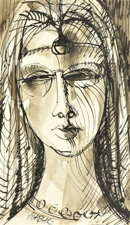 GIANBAR (Gianni Baretta) LA PRINCIPESSA china acquarellata su carta, cm...