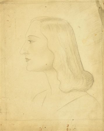 Enrico Allimandi RITRATTO FEMMINILE matita su carta, cm 34x27 L'opera...