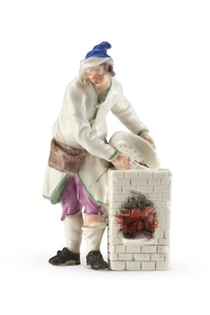 Manifattura di Capodimonte, Napoli, 1750-1755.
"Venditore di castagne" modellat