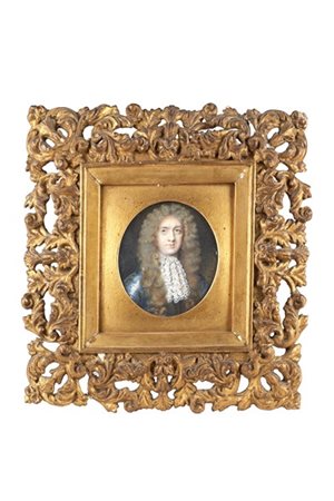 Monogrammista CL, secolo XVIII "Filippo I di Borbone-Orléans" miniatura ovale s