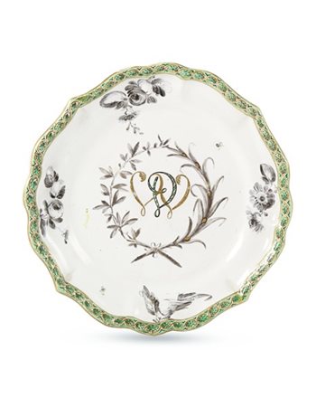 Manifattura di Pasquale Rubati, Milano, 1780-1790. Piatto polilobato in maiolic