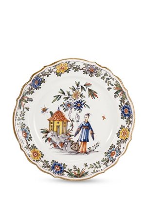 Manifattura di Felice Clerici, Milano 1745-1780. Piatto a profilo mistilineo in