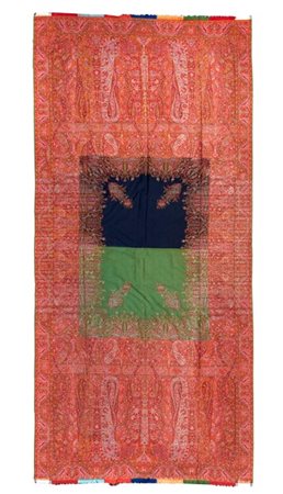 Scialle Kashmir, Inghilterra, prima metà secolo XIX. Tessuto a mano con telaio