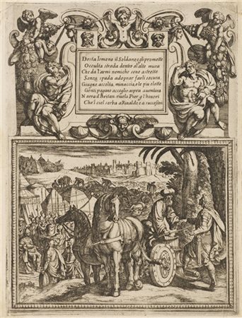 Antonio Tempesta Lotto composto da quattro acqueforti raffiguranti episodi della