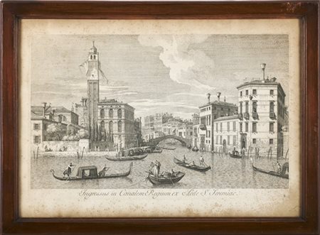 Antonio Visentini Dieci acqueforti dalla serie "Le vedute di Venezia"
(mm 270x43