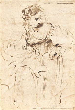 Artista bolognese del secolo XVII

"Figura femminile stante con angelo" (recto)