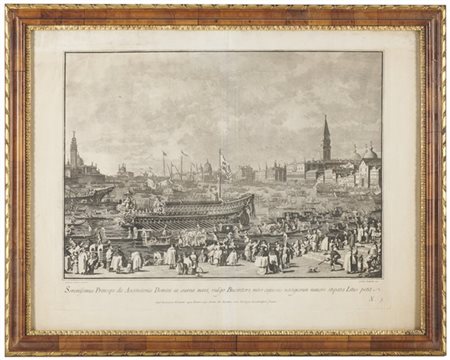 Giovanni Battista Brustolon "La partenza del Doge sul Bucintoro" dalla serie "Le